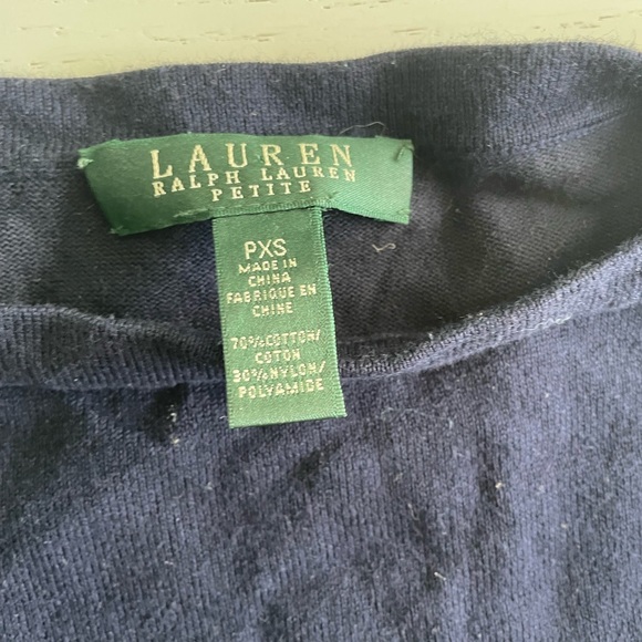 Lauren Ralph Lauren Black Blue Stripe Long Sleeve Sweater Women - Picture 2 of 2